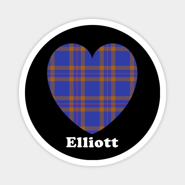 Ths ELLIOTT Family Tartan 'Love Heart' Design Magnet by Plaidify